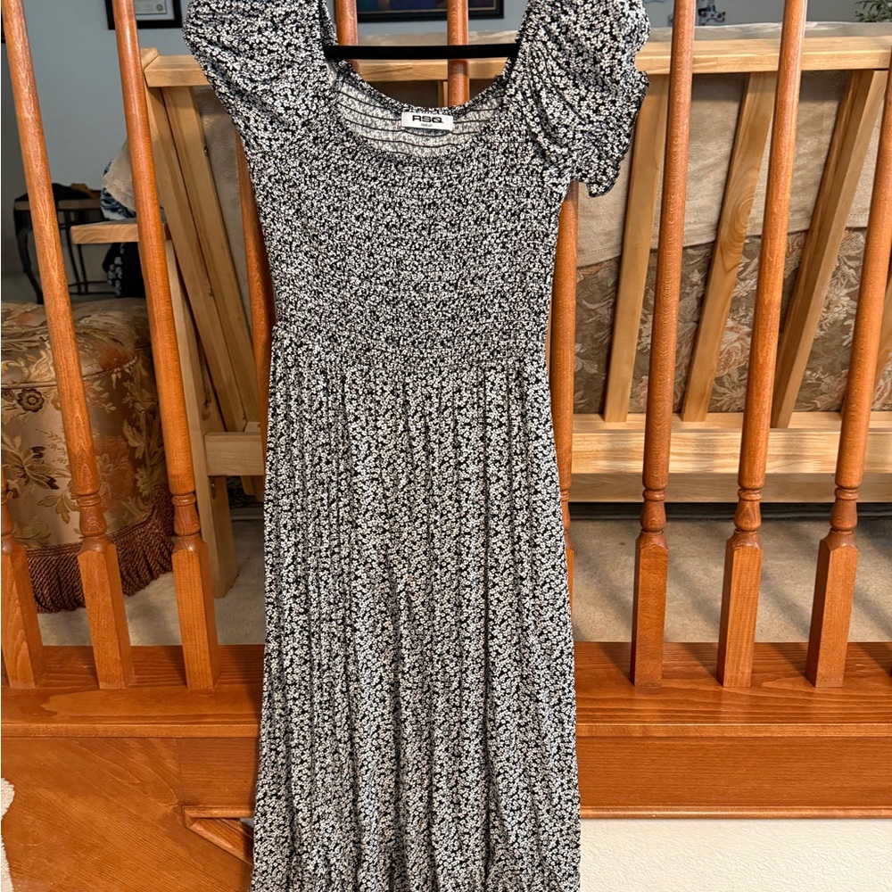 RSQ Black and White Midi Dress